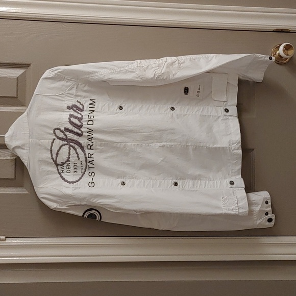 NEW Women's G-Star Raw Originals 3301 White Denim Biker Utility Jacket - Picture 2 of 14